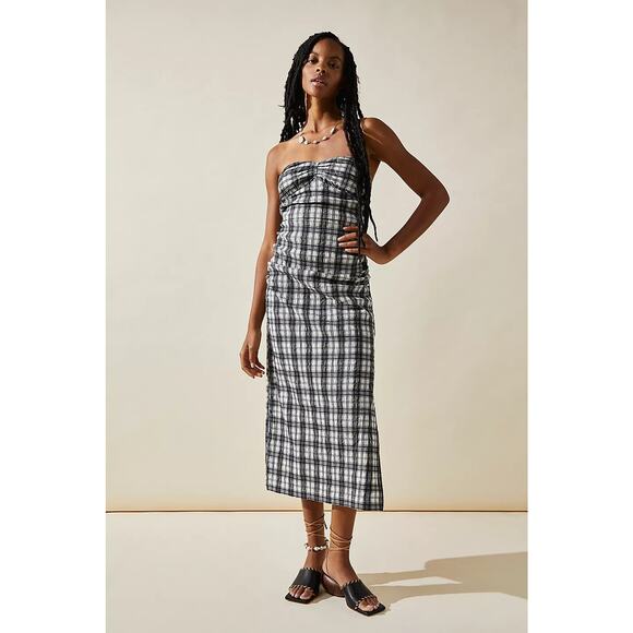 Free People Endless Summer Brandie Plaid Midi Dress - S - Picture 1 of 4
